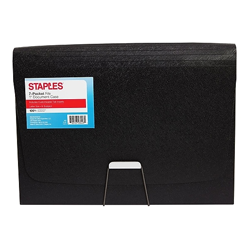 Shop Staples for Staples 7 Pocket Expanding File Folder with Document Case, Letter,Black (51810)