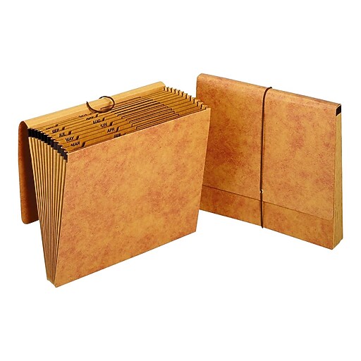 Staples Kraft Expanding File with FlapElastic Cord, JanDec Index