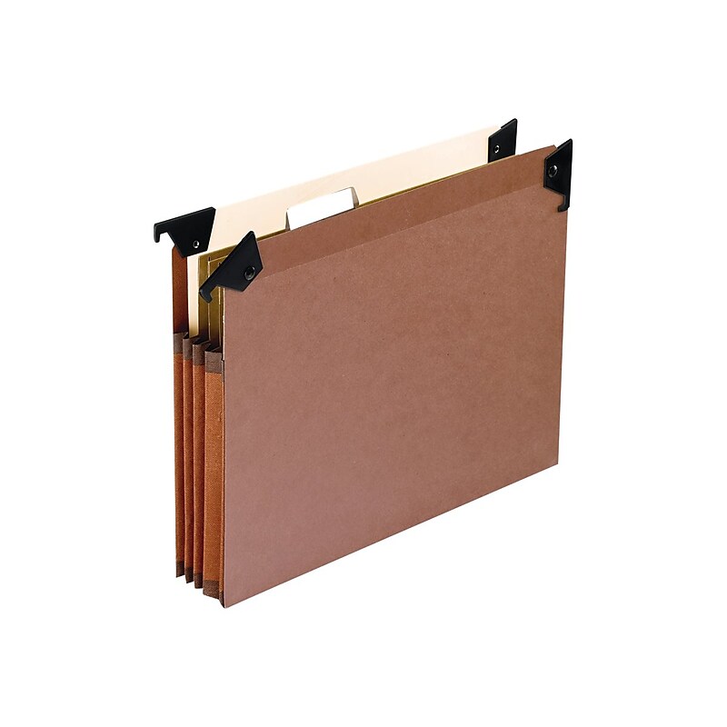 Pendaflex Hanging File Folders with Swing Hooks, 3-1/2" Expansion, Letter Size, Redrope, 5/Box (45422) image 1