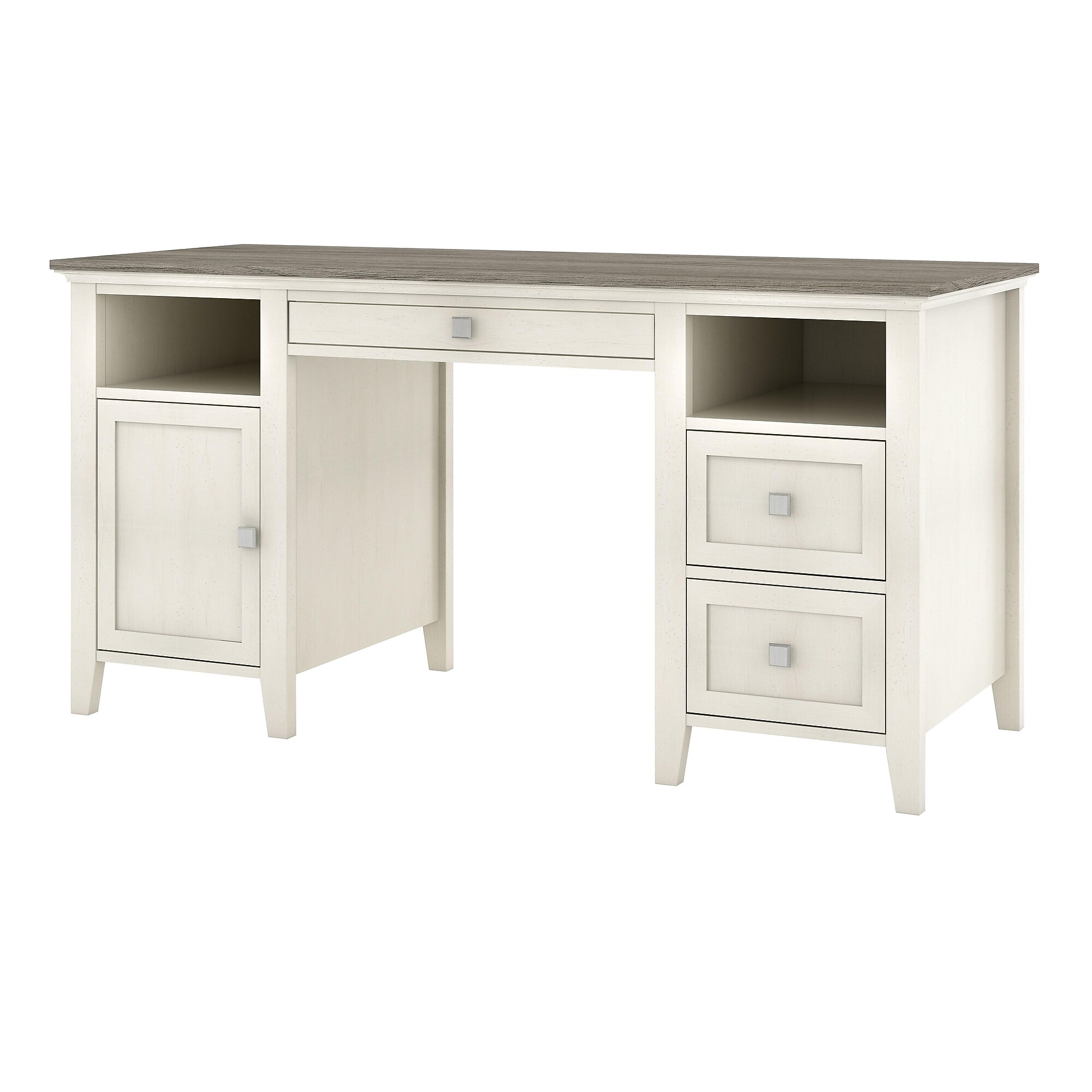 Whalen Abington 60″W Wood Computer Desk, Dusty Aged Oak/Antique White (SPUS-ABTD) Simolary simolary.com
