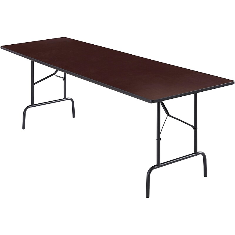 Staples 8' x 30" Wooden Heavy Duty Folding Table, Walnut (58367) image 1