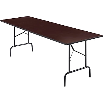 Staples Folding Table, 96"L x 30"W, Walnut (58367)