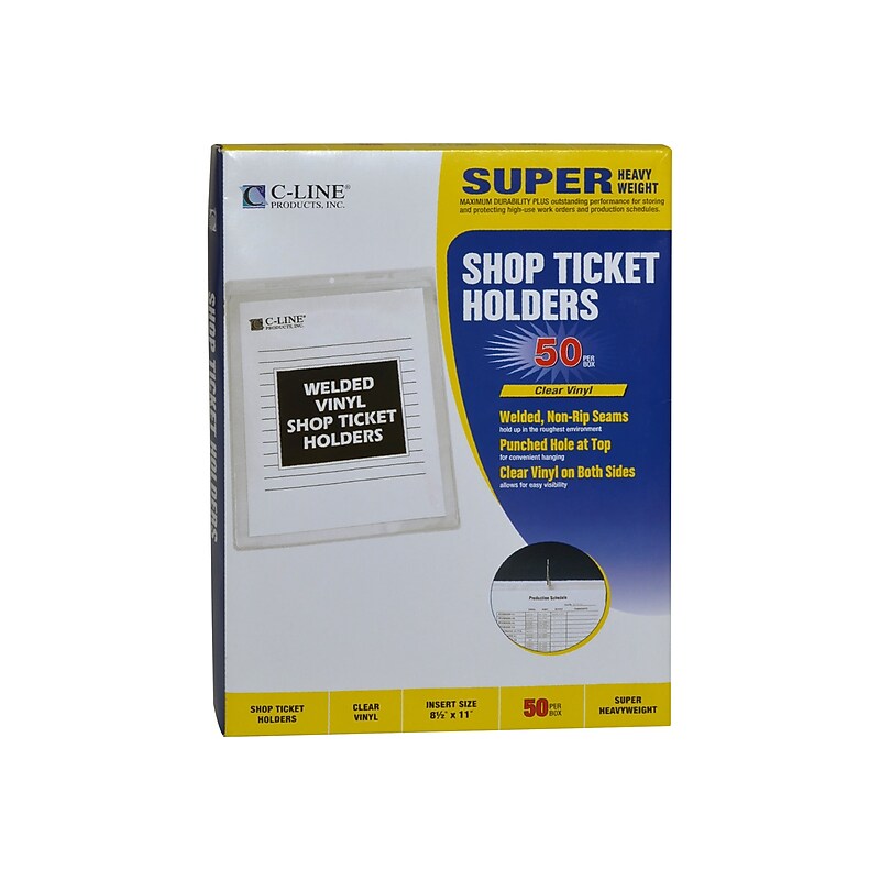 C-Line Job Ticket Holders, , 8-1/2" x 11", Clear, 50/Box (80911) image 1