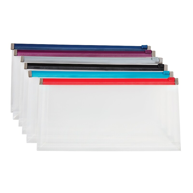 Staples Poly File Pocket, 1" Expansion, Check Size, Assorted Colors (84193GW) image 1