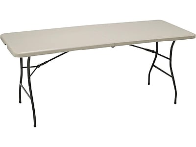Staples Folding Table, Regular Duty, 72"L x 30"W, Platinum (79156)