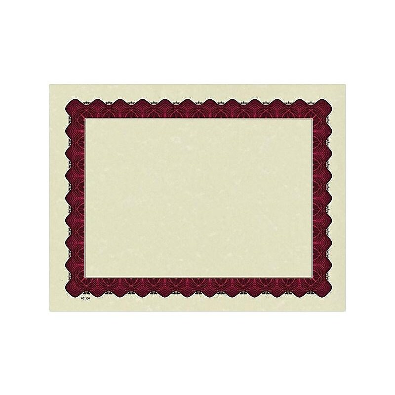Great Papers Metallic Certificates, 8.5" x 11", Beige/Red, 100/Pack (934100) image 1
