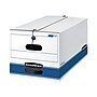 Bankers Box Stor/File Medium-Duty FastFold File Storage Boxes, String & Button, Letter Size, White/Blue, 12/Carton (00704)~#|#~sp41687529_sc7