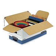 Bankers Box Stor/File™ Medium-Duty FastFold File Storage Boxes, String & Button, Letter Size, White/Blue, 12/Carton (00704)