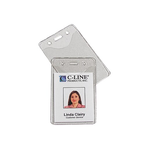 CLine® Heavy Duty Vertical Badge Holders, 100/Box at Staples