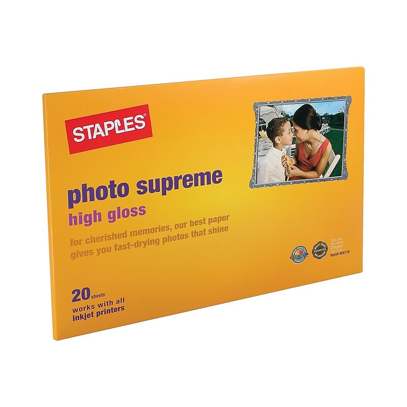 Staples Supreme Glossy Photo Paper, 13" x 19", 20/Pack (19901-CC) image 1