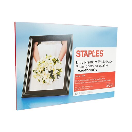 Staples Ultra Premium Matte Photo Paper, 13" x 19", 20/Pack (19896CC