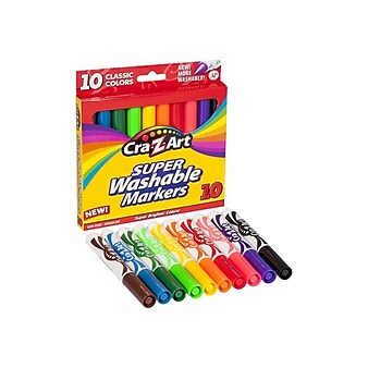 Cra-Z-Art Classic Super Washable Markers, Broad Line, Assorted Colors, 10/Pack (r10002)