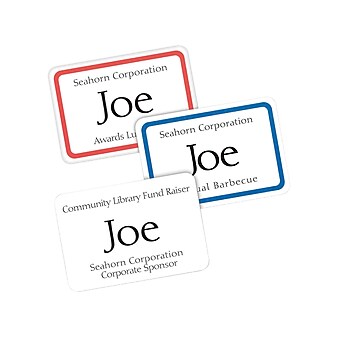 Avery Sticker Name Tags/Labels, White with Red Border, 400/Box (5095)