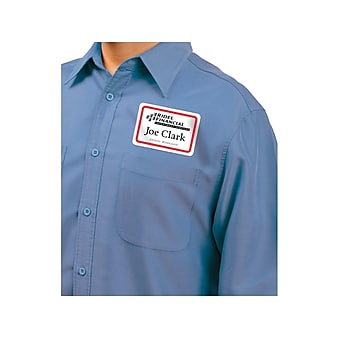 Avery Sticker Name Tags/Labels, White with Red Border, 400/Box (5095)
