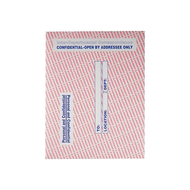 Quality Park Kraft Security Tinted Inter-Departmental Envelope 10" x 13", Multi Colors, 100/Box (QUA63778) image 1