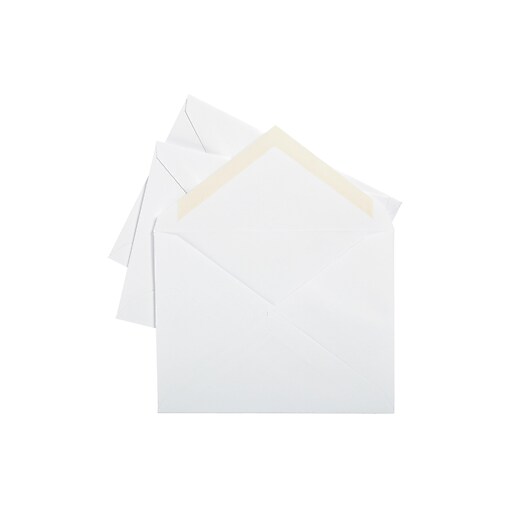 Staples Invitation Envelopes with Gummed Closure, White, 100/Box