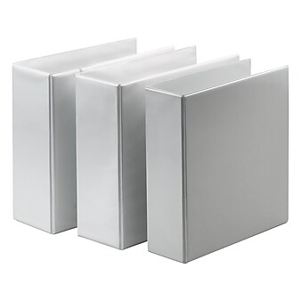 Ideastream Snap-N-Store Heavy Duty 5" 3-Ring View Binders, D-Ring, White (SNS01705)