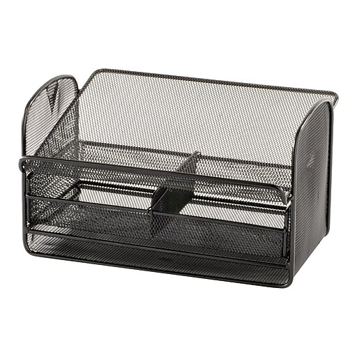 Porte-revues Rotatif SAFCO Onyx Noir - 30 Poches En Maille - Organiseur Bureau