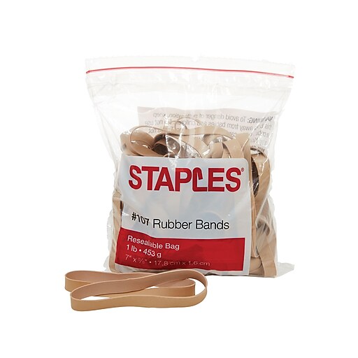 Staples® Rubber Bands, 107, 7" x 5/8", 1 lb., 1/Bag at Staples