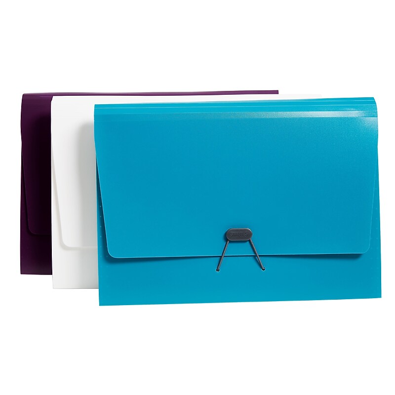Staples Plastic Expanding File, Letter Size, 13-Pocket, Assorted Colors (51831) image 1