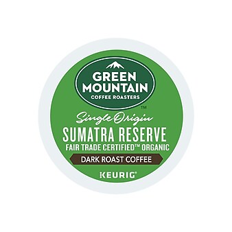 Green Mountain Sumatra Reserve Coffee, Keurig® K-Cup® Pods, Dark Roast, 96/Carton (GMT4060CT)