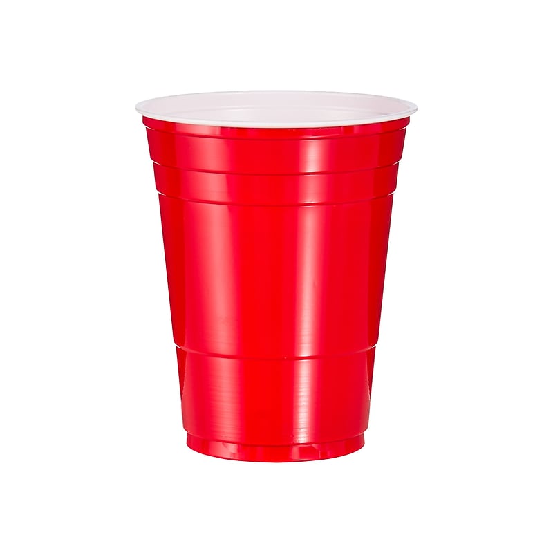 Solo Cold Cups, 16 Oz., Red, 1000/Carton (P16R) image 1