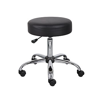 Boss Be Well Armless Medical Spa Professional Stool, Vinyl, Black (B240-BK)
