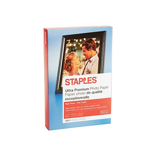 Staples Ultra Premium Glossy Photo Paper, 4" x 6", 60/Pack (19897CC