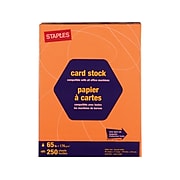 Staples Brights 65 lb. Cardstock Paper, 8.5" x 11", Bright Orange, 250 Sheets/Pack (21108)