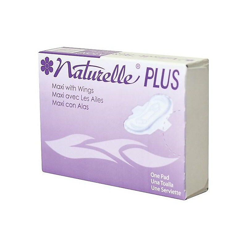 Naturelle Plus Maxi Pads with Wings, Unscented, 250/Carton (25189973) image 1