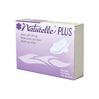 Naturelle Plus Maxi Pads with Wings, Unscented, 250/Carton (25189973)