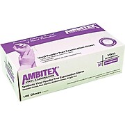 Ambitex V200 Vinyl Exam Gloves, Powder Free, Latex Free, Clear, Medium, 100/Box, 10 Boxes/Carton (VMD200)
