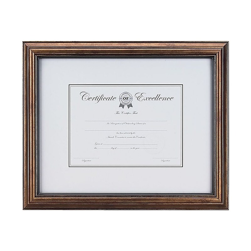 Staples Plastic Certificate Frame, Bronze (53121/20189) image 1