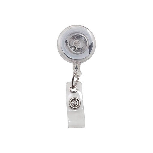 Advantus Badge Reels, Translucent Clear, 12/Pack (75473) Staples