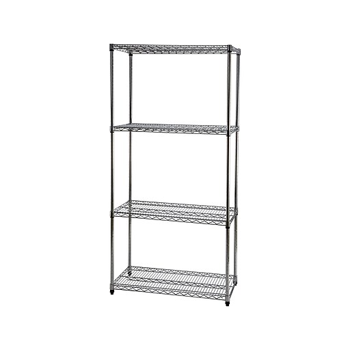 Staples 4 Wire Shelving, Stand Alone, 36"W, Chrome (25472) at Staples