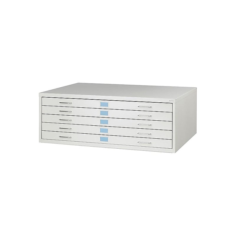 Safco Facil 5-Drawer Flat File Cabinet, Stackable, Gray, Specialty (4972LG) image 1