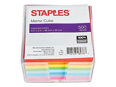 UPC 718103189767 product image for Staples Memo Cube Memo Pad, 3.4