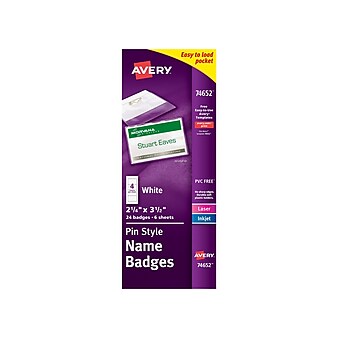 Avery ID Badge Holders, Clear, 24/Pack (74652)