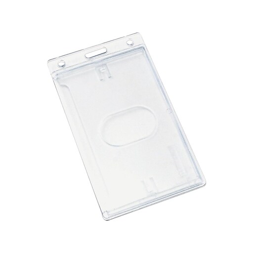 Advantus ID Badge Holders, Clear, 25/Box (76076) Staples