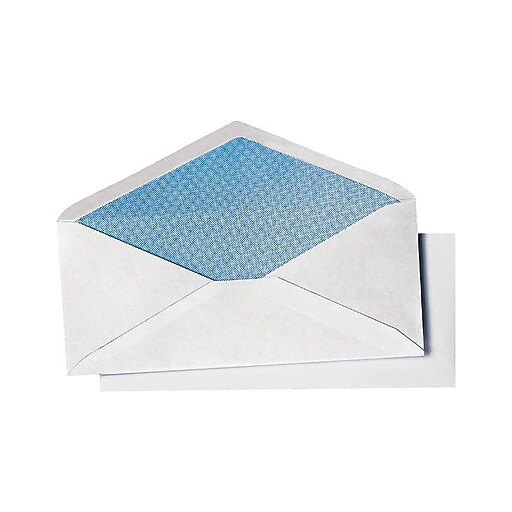 Staples Gummed Security Tinted 10 Business Envelopes, 4 1/8" x 9 1/2