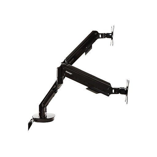 Staples Dual Monitor Arm, up to 30" Monitors, Black (51729) Staples
