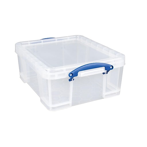 Really Useful Box 17 Liter Snap Lid Storage Bin 17c-pk4cb, Clear