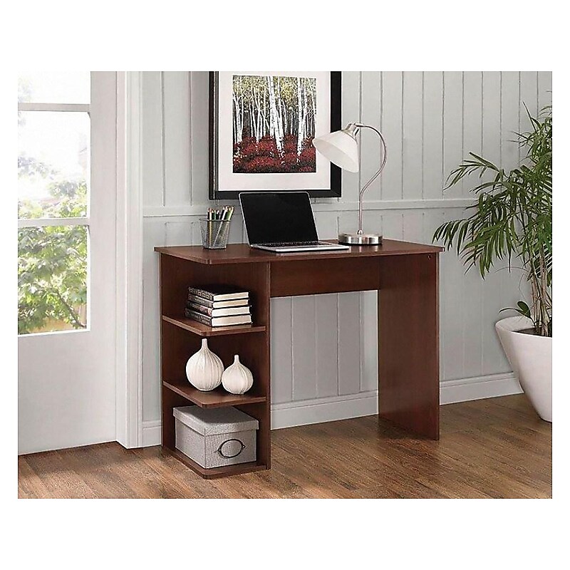 Easy 2 Go 40"W Student Desk with Bookcase, Dark Wood (WE-OF-0146-CC) image 1