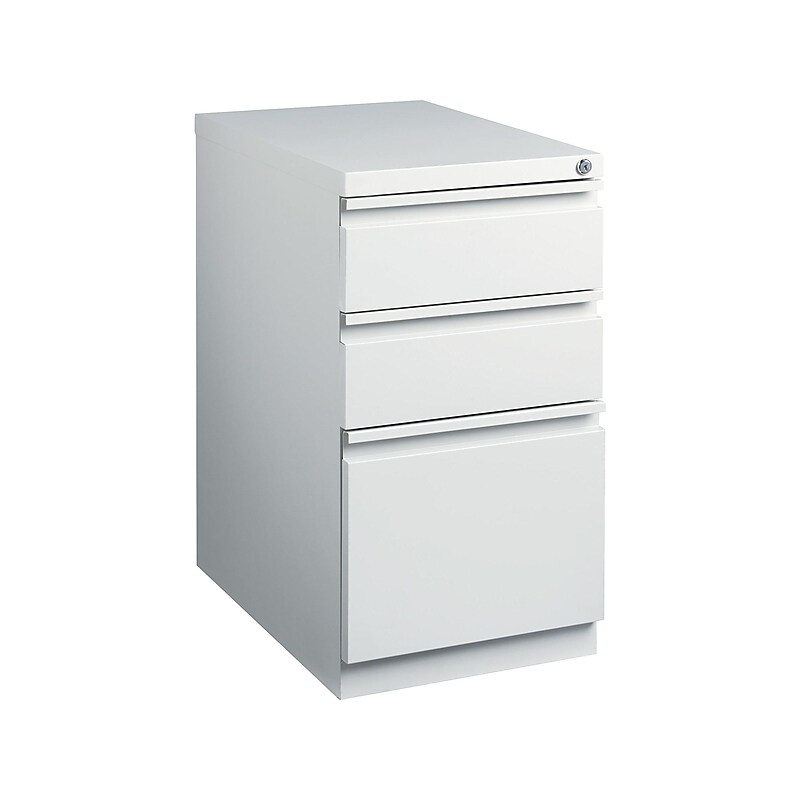 Staples 3-Drawer Mobile Vertical File Cabinet, Letter Size, Lockable, 27.75"H x 15"W x 23"D, Light Gray (ST60427-CC) image 1