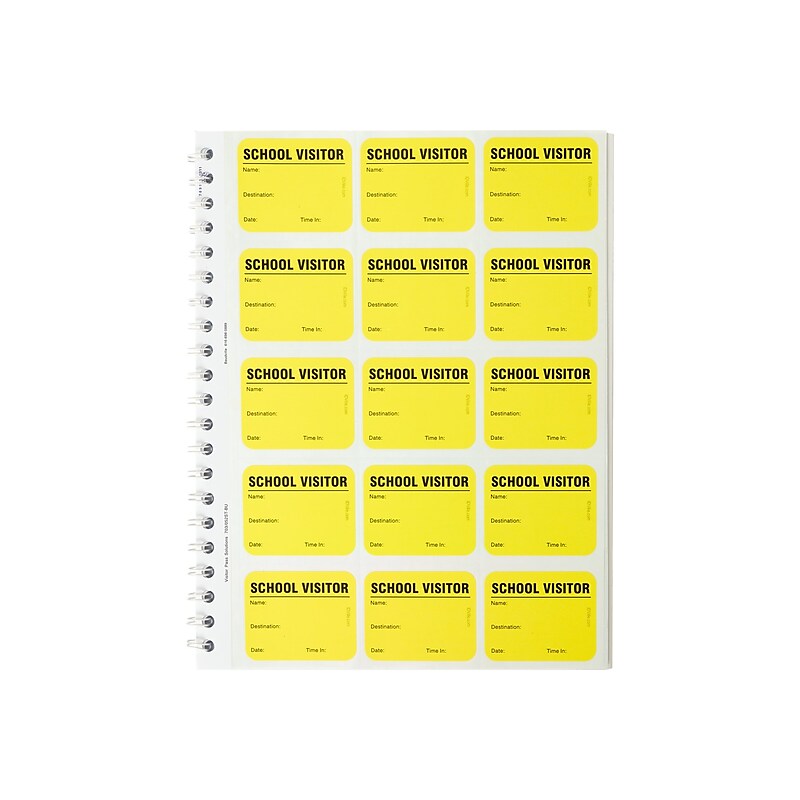 IDville Visitor Sticker Name Tags/Labels, Bright Yellow, 225/Box (134678331) image 1