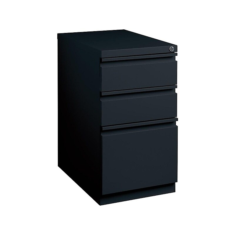 Staples 3-Drawer Mobile Vertical File Cabinet, Letter Size, Lockable, 27.75"H x 15"W x 23"D, Black (ST60428-CC) image 1