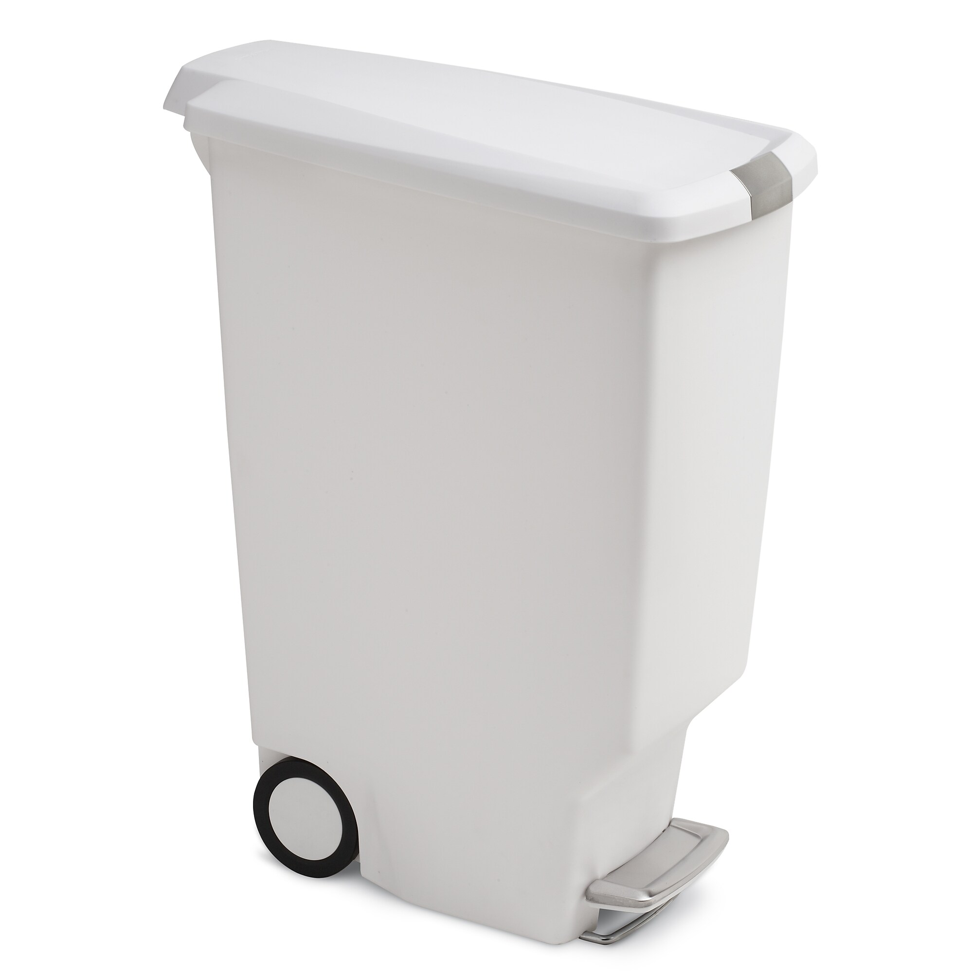 simplehuman Slim Step Trash Can, White Plastic, 10.5 Gal. (CW1362) Sansujyuku sansujyuku.com