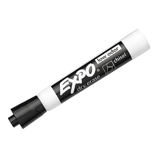 Expo® Low Odor DryErase Markers, Chisel Tip, Black, 4/pk at Staples
