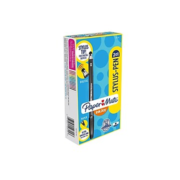 Paper Mate InkJoy Stylus Ballpoint Pens, Medium Point, Black Ink, 12/Pack (1951348)