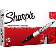 Sharpie Permanent Marker, Twin Tip, Black, Dozen (32001)